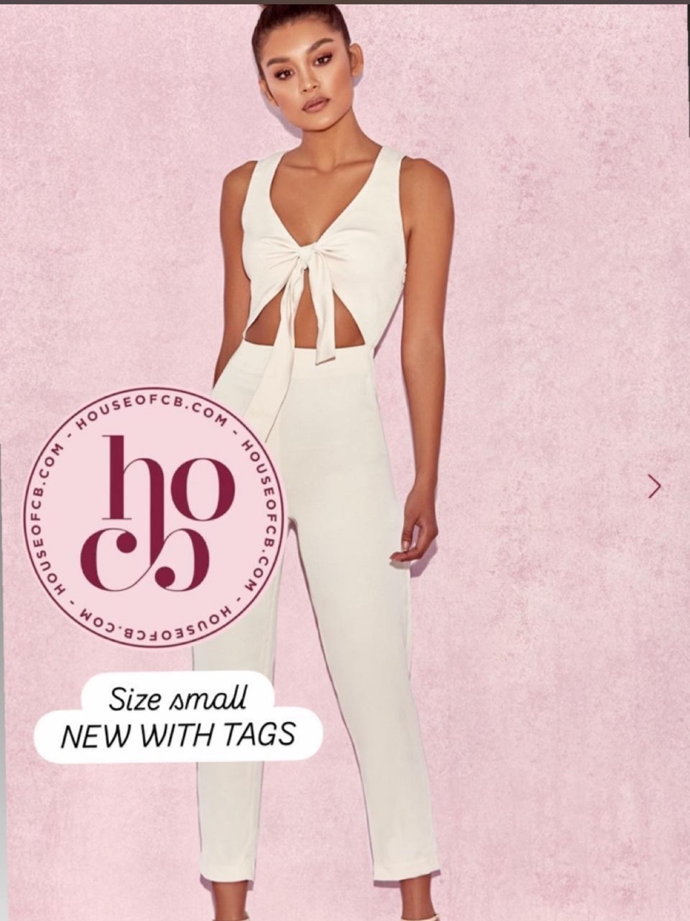 NWT- House of CB SIZE SMALL crepey jumpsuit